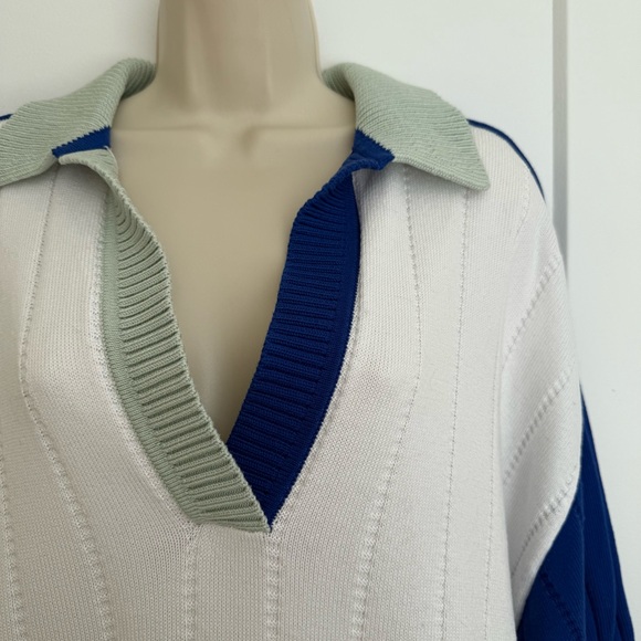 Anthropologie - Maeve - Collared Rugby V-neck Cotton Sweater - Picture 5 of 14